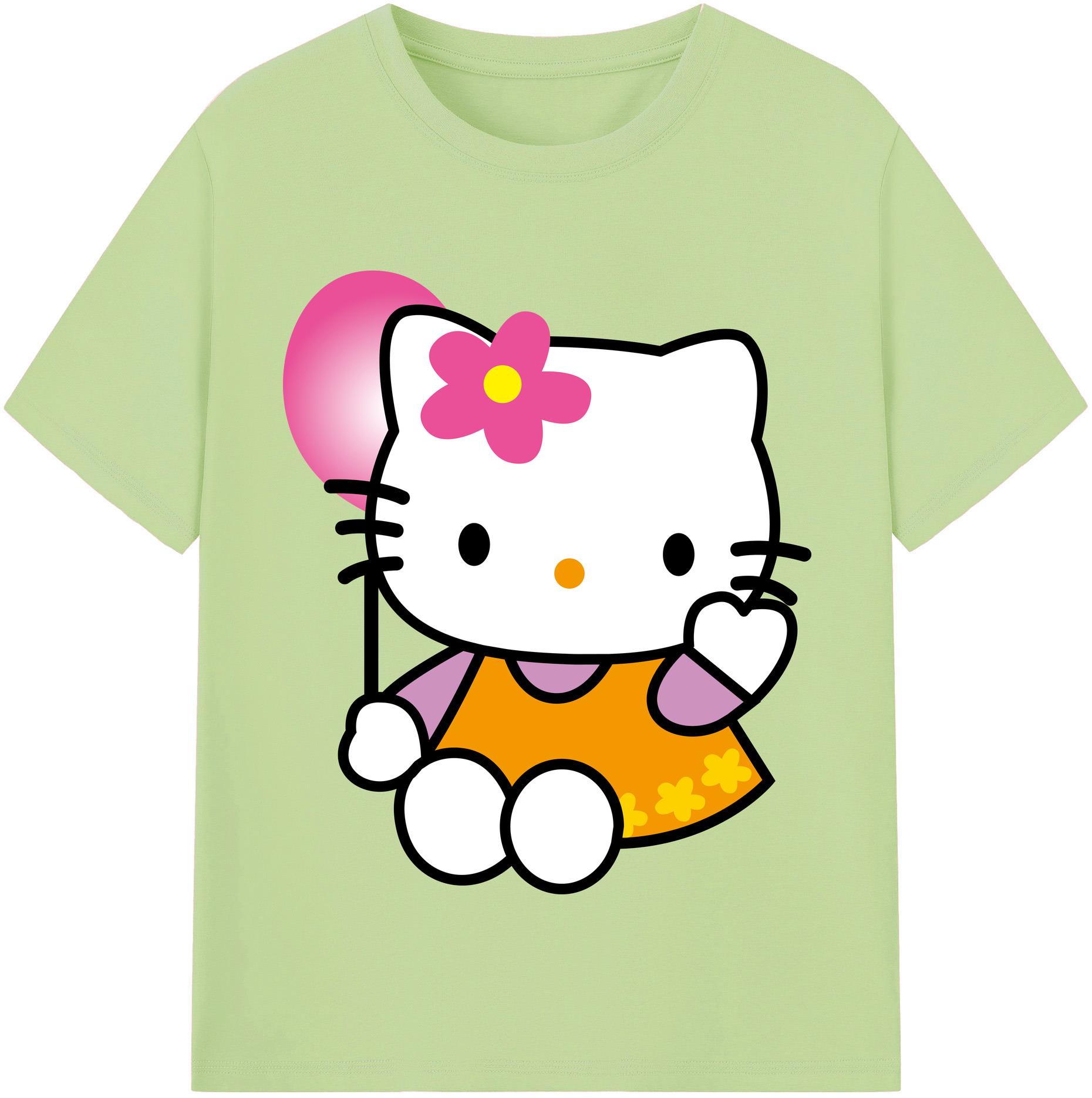 （画像用） Hello Kitty ハローキティ 綿100％半袖Tシャツ（フロントプリント）